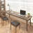 Light walnut Rectangular Solid Wood desk-109561852
