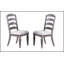 Ensemble de 2 chaises d'appoint de style contemporain gris clair avec structure en bois et dossier à échelle pour un repas élégant
