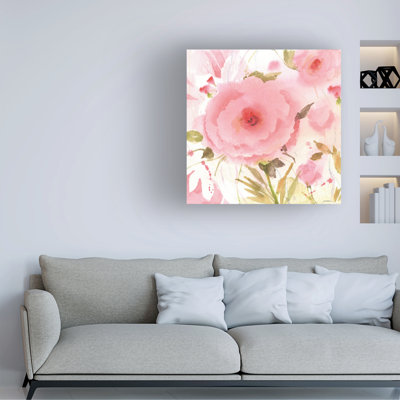 Art mural sur toile tendue - Sheila Golden «Blush of Nature 2» pour décoration de salon, de chambre à coucher ou de bureau - 35 x 35