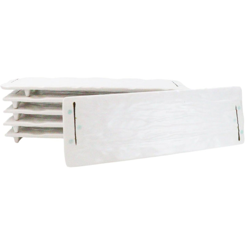 Pack Of 6 Melamine Yukino Hana Rectangular Sushi Entree Serving Platters 12" L