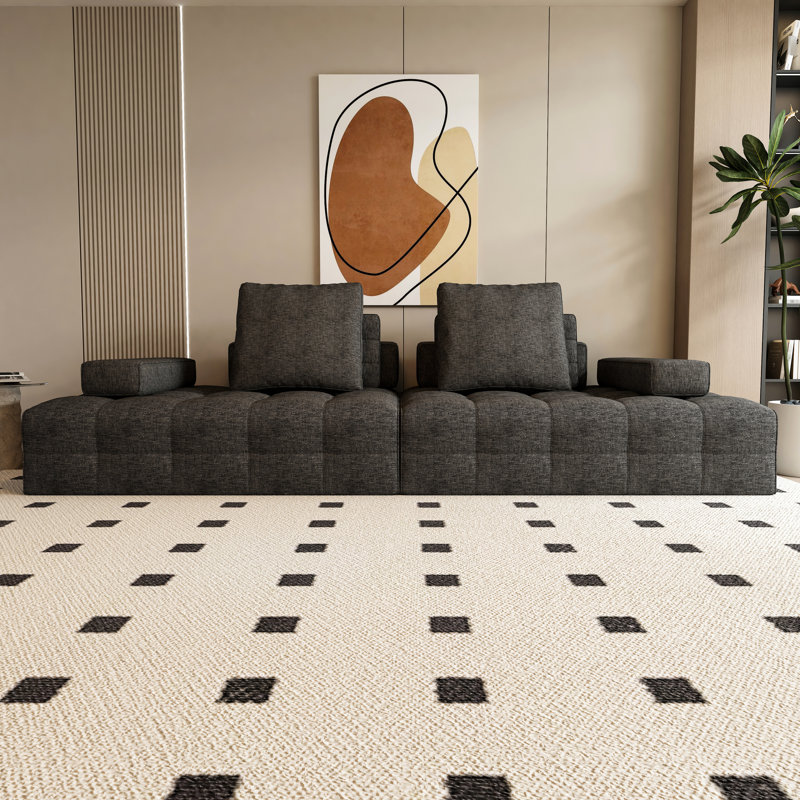 2 places pour le salon avec une conception modulaire confortable et personnalisable, des coussins en mousse de soutien à haute densité gris, un dossier coussiné, un matériau principal, des sièges très profonds à mémoire de forme