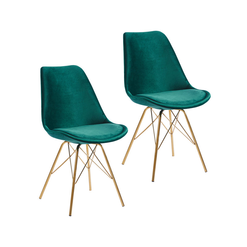 Chaise d'appoint rembourrée en velours Lougenia, Vert