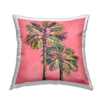 Bondi Palms on Pink Outdoor Printed Pillow by Paul Brent