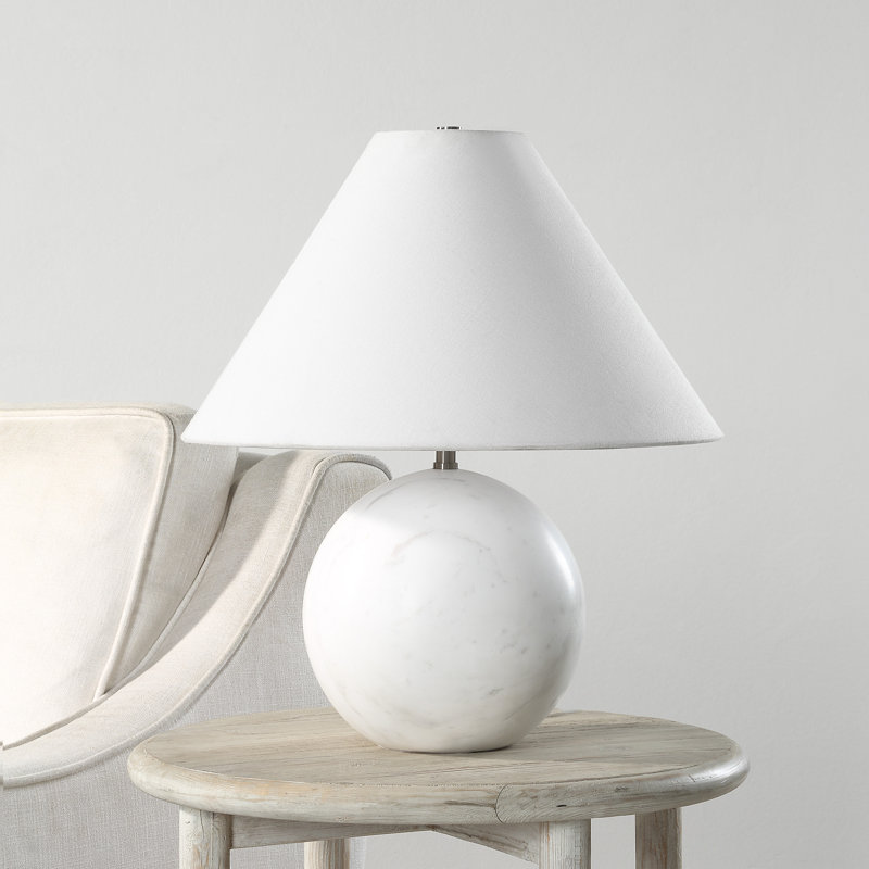 Minerba Table Lamp, White, Cream