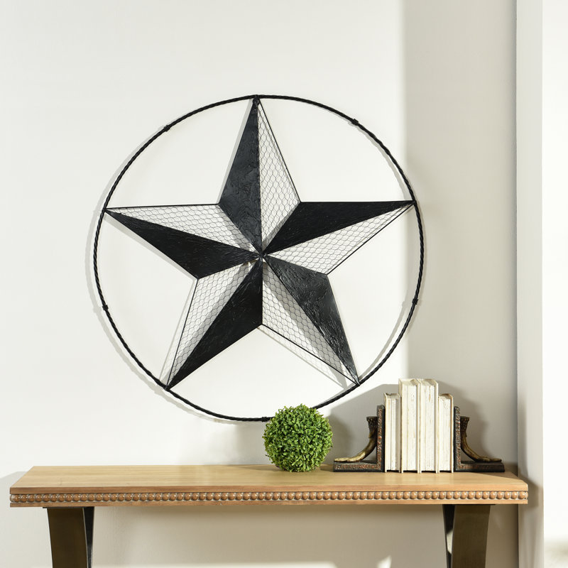 Périmètre d'étoile - sculpture murale faite à la main, H 36 po x l 36 po x P 2,36 po