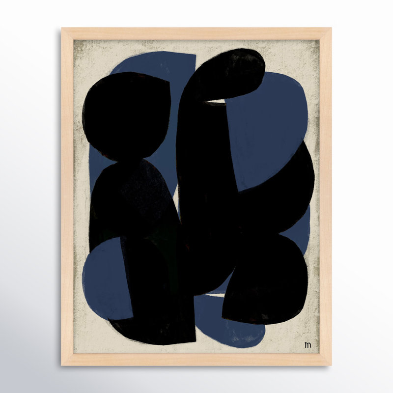Blue Note Painting by StudioM, 20" H x 16" W x 1.25" D, Black Framed Paper