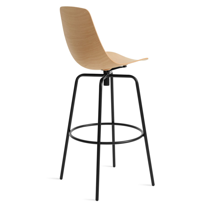 Clean Cut Swivel Stool with Metal Frame, Bar Stool (31" Seat Height), White Oak