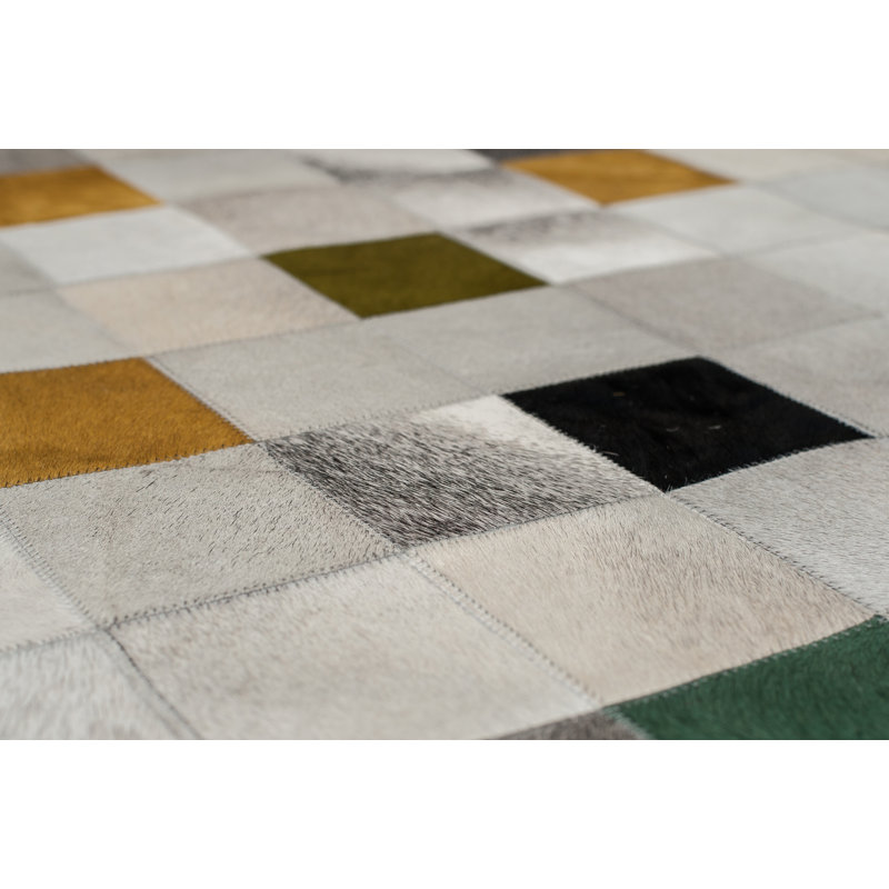Cowhide Geometric Area Rug