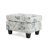 Upholstered Ottoman, Beige & Blue