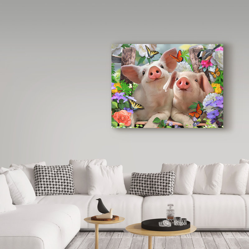 « two porc », reproduction d’impression sur toile tendue, H 24 po x l 32 po x P 2 po