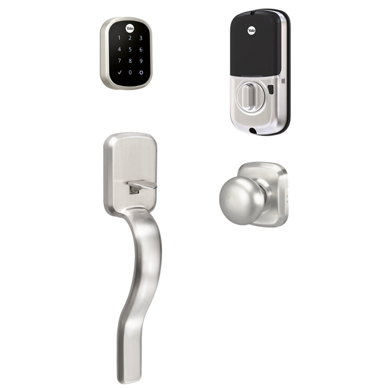 Pêne dormant à écran tactile sans clé Assure Lock SL avec poignée Z-Wave avec poignée Ridgefield, Nickel satiné