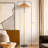 Kisean 68'' Natural Rattan Wicker, 2-Light Floor Lamp with Marble Base