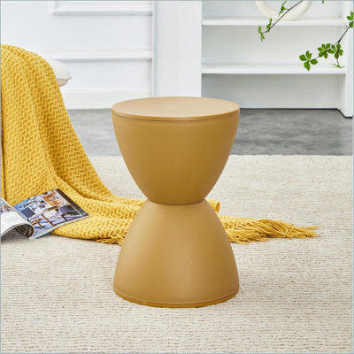 Tabouret de table basse en plastique jaune compact de 30 po x 30 po x 45 cm pour la maison et amp; Bureau
