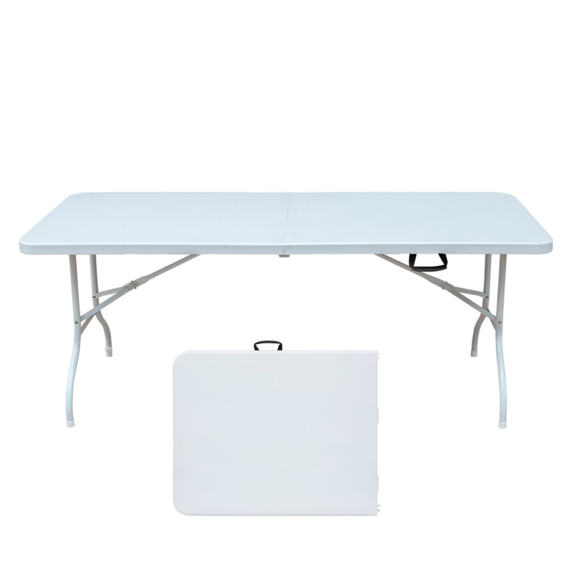 6Ft Folding Table, Portable Plastic Table For Camping, Picnics, Parties, High Load Bearing Foldable Table