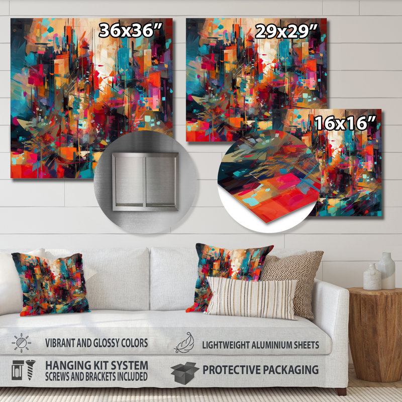 Exploration de la tranquillité abstraite II sur reproduction métallique, H 36 po x l 36 po x P 1 po