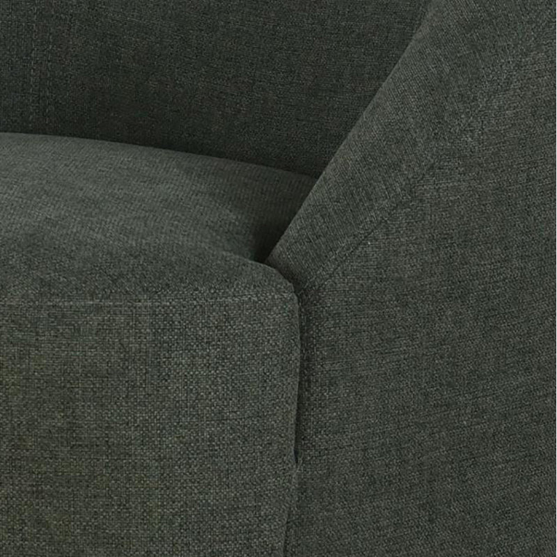 Fauteuil demi-tonneau pivotant Zorriah, Tissu vert forêt
