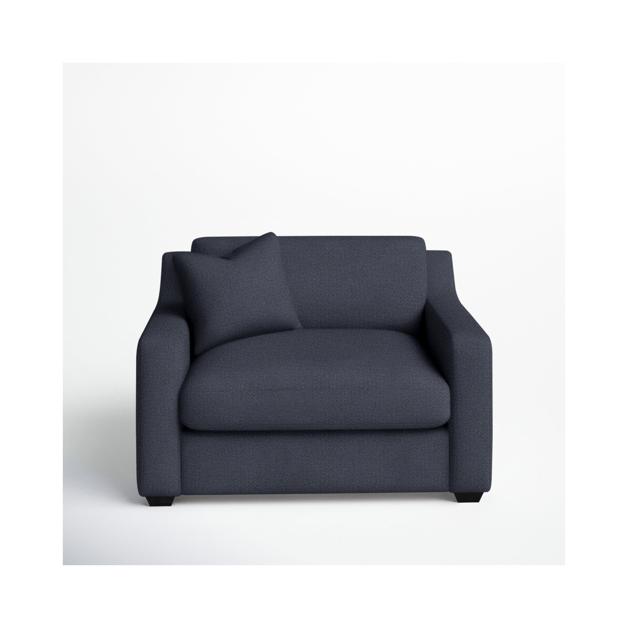 Rhodes Upholstered Chair And A Half, Drusky Navy Sustain® Basketweave