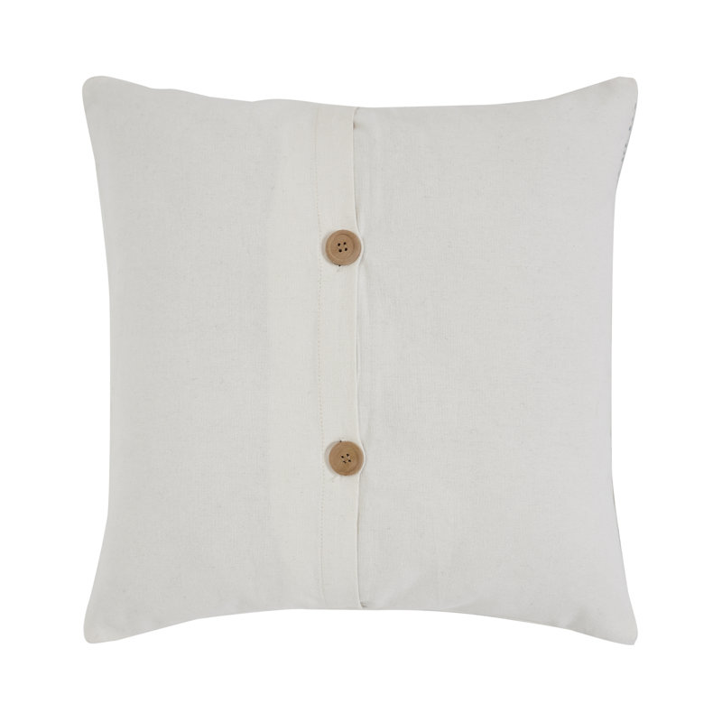 Farmhouse Grey Cotton Embroidered Bunny Accent Pillow