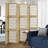 6-Panel Japanese Style Room Divider With Shelves, Wood Color-284232162-284232163