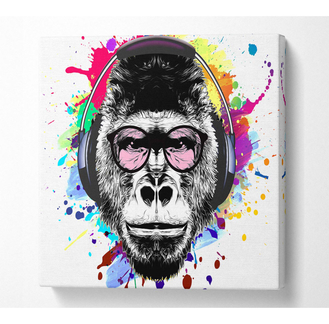 Leinwandbild Gorilla Glasses Paint Splatter