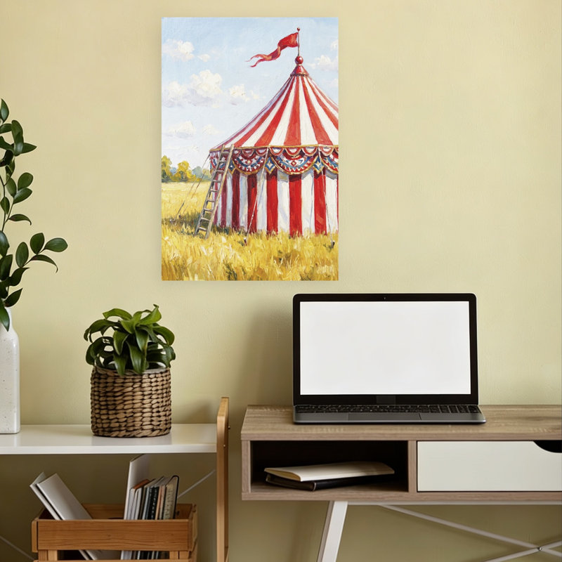 «The Circus Tent», reproduction d'art rétro rétro, 18" H x 12" W