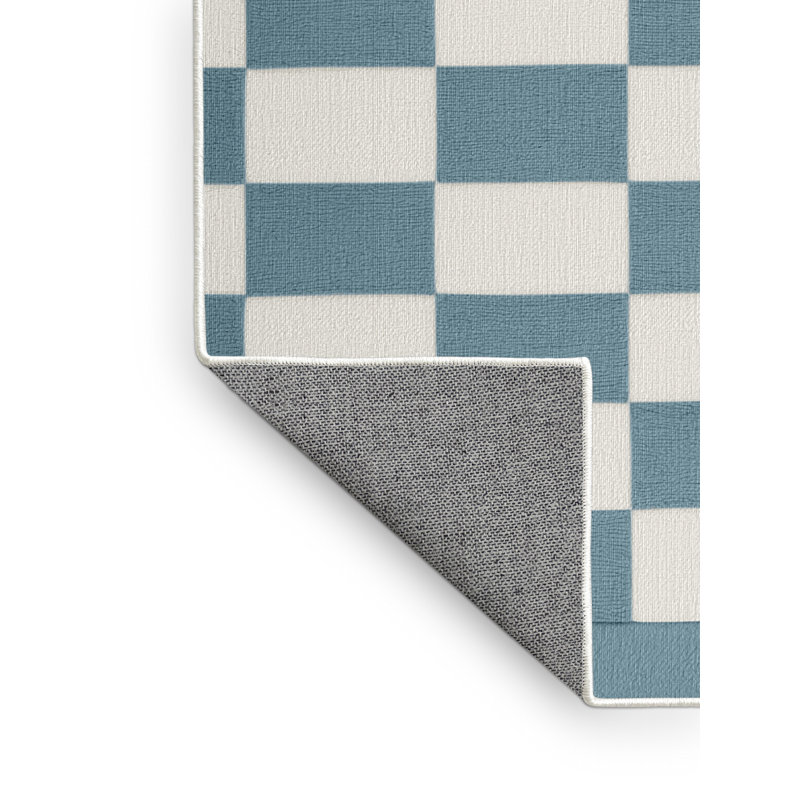 Tapis beige à carreaux lavable à la machine, Rectangulaire 2 pi x 3 pi