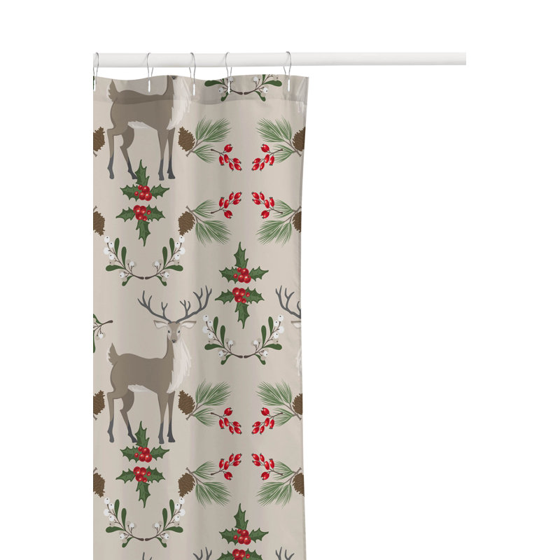 Rideau de douche Botanical Deer, Ivoire ivoire