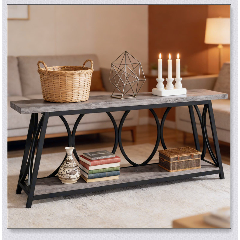 2-Tier Hall Table,Vintage Console Table,Sturdy Sofa Table,Side Table