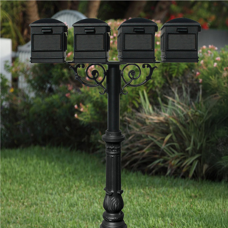 Hanford Aluminum Post Mounted Mailbox, Yes