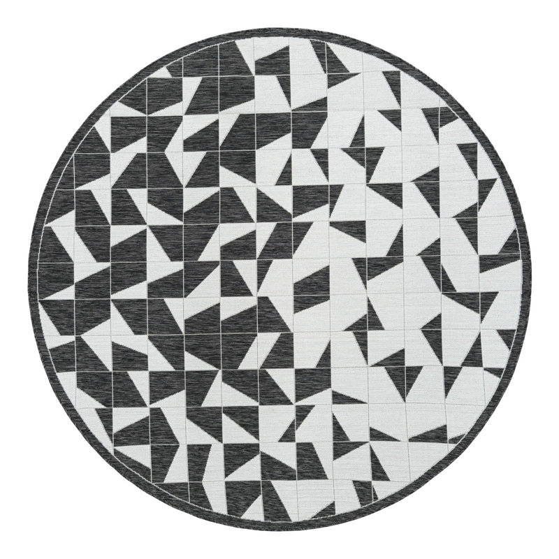 Geometric Indoor / Outdoor Rug, Round 7'10"