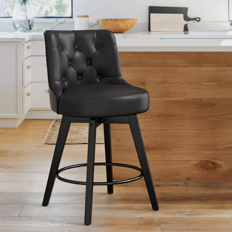 Tabouret de comptoir pivotant 26,7 po Arleine, Noir