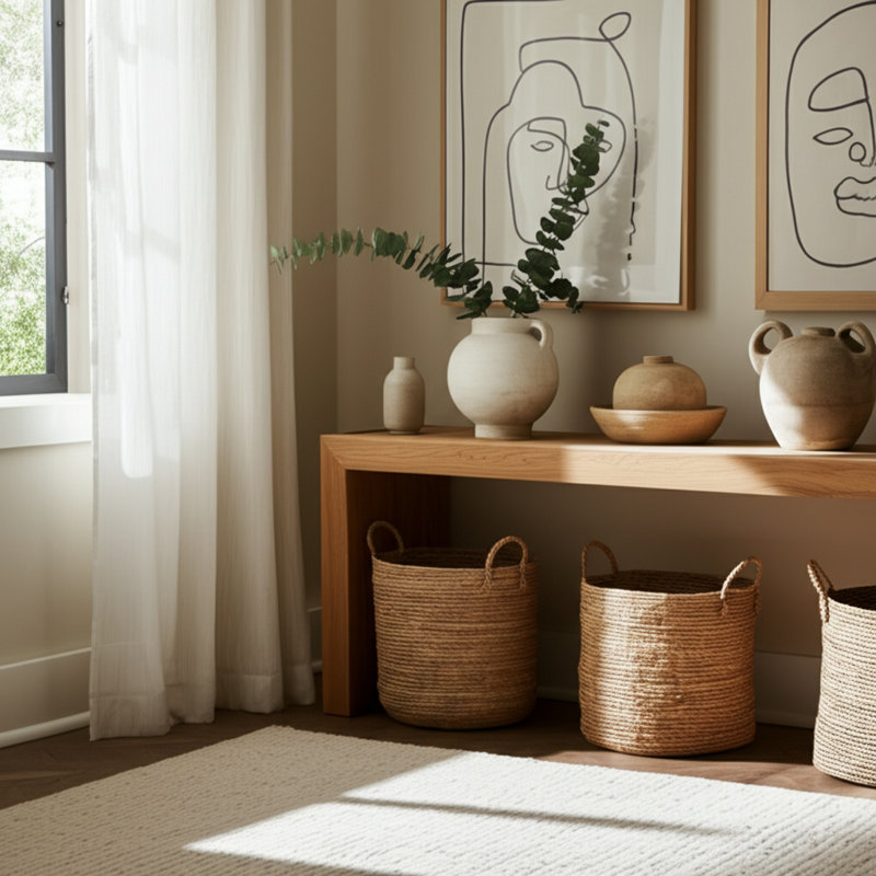 Contemporary Round Vase Handcrafted Terracotta Pottery Modern Sculptural Design Accent Vessel with Artisan Texture and Minimalist Silhouette for Elevated Interior Style and Visual Interest