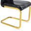 Ensemble de 2 chaises de salle à manger en cuir d'alligator rétro, chaises à boucle en cristal et pieds dorés en métal-1306018564-1306018566