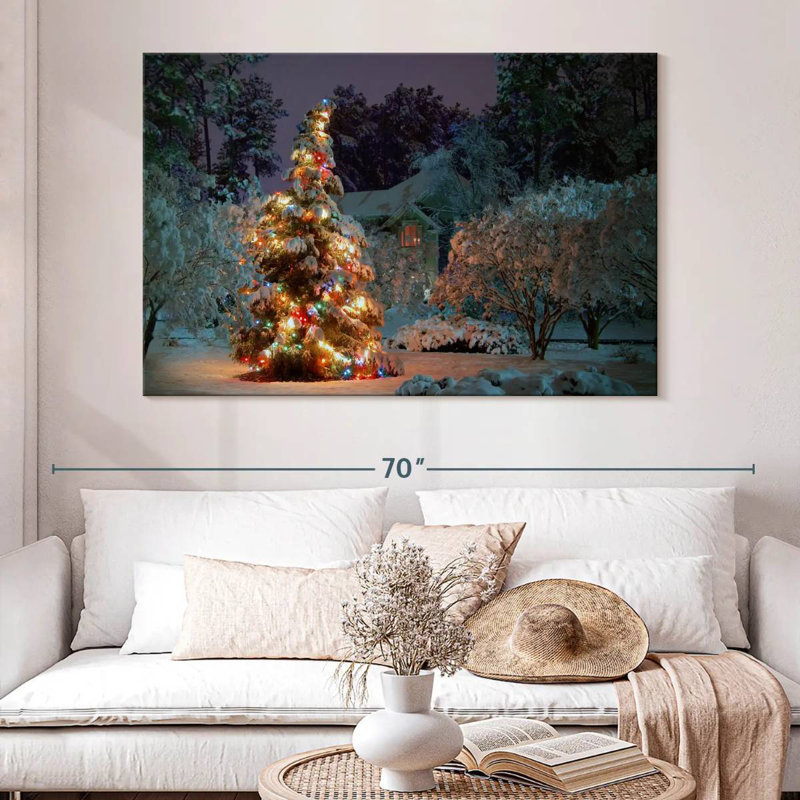 Arbre illuminé, H 34 po x l 51 po