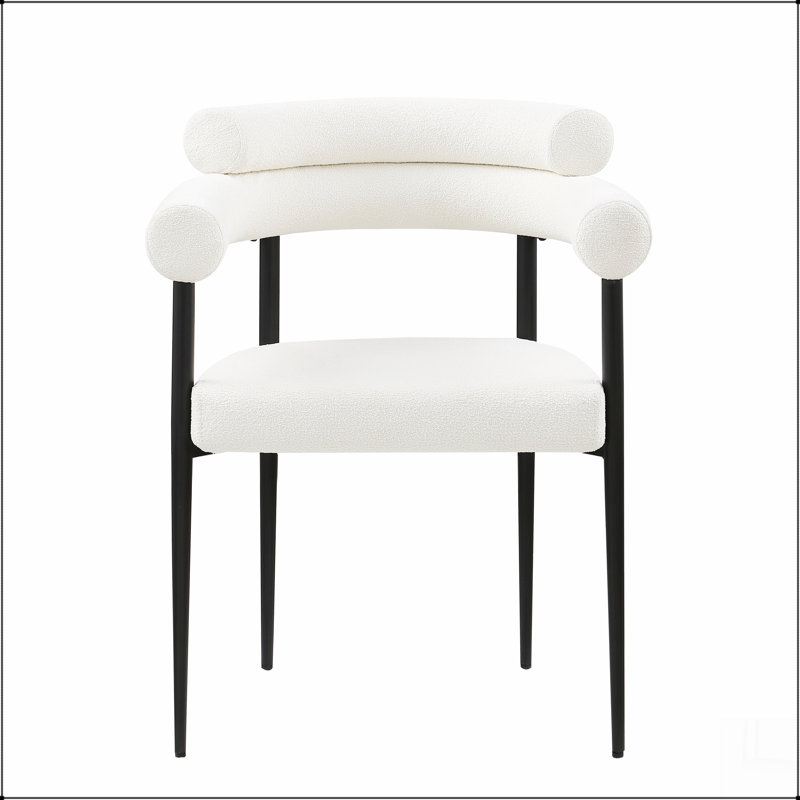 Ensemble de 2 chaises de salle à manger Woker, chaises de salle à manger de style moderne Mid-Century, Noir, Noir