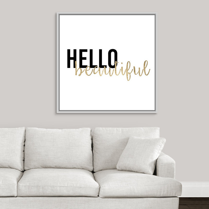 « golden quote i », art textuel sur toile, Cadre blanc, H 37,7 po x l 37,7 po x P 1,75 po