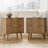 3-Piece Bedroom Set, Queen Size Fluted Floating Bed Frame & 2 Nightstands, No Headboard, No Box Spring Needed-181910235-181910237