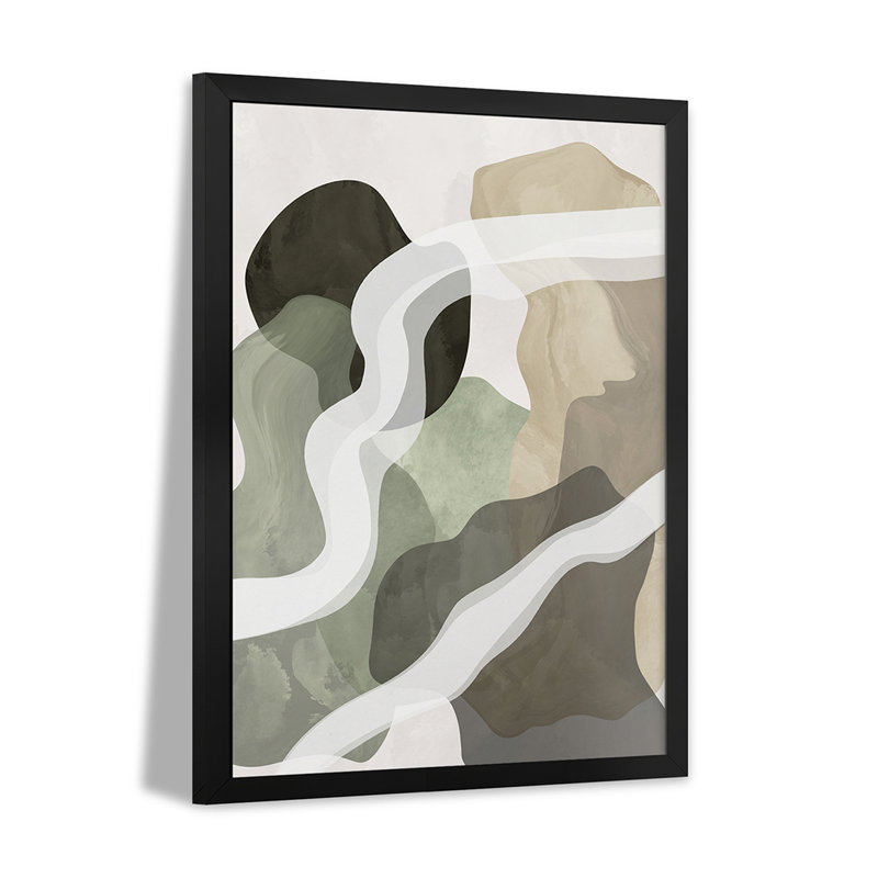 Abstrait, formes vertes - reproduction d'art murale - affiche de galerie, H 24 po x l 16 po