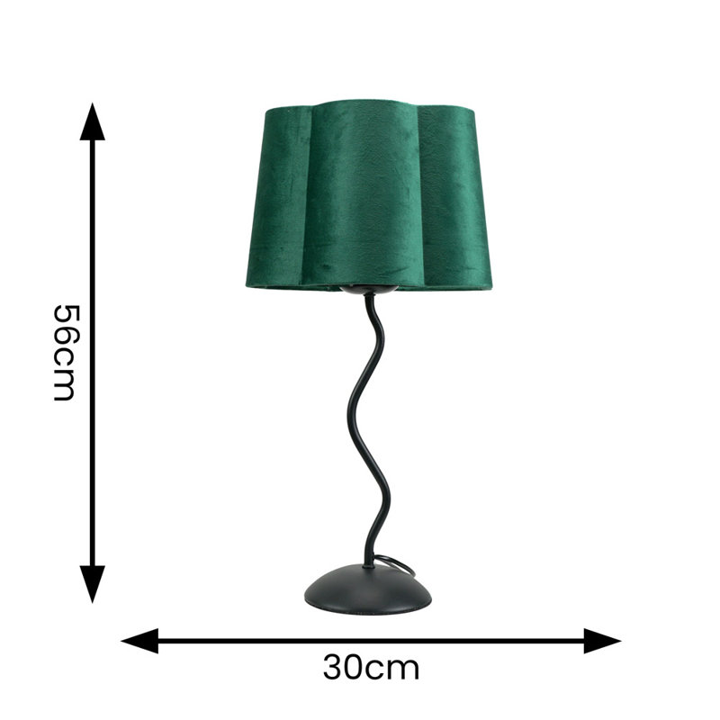 Rozellia Metal Table Lamp, Green, No