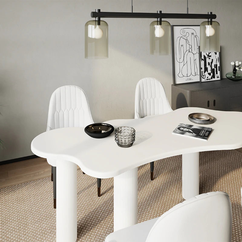 Dining Table with Irregular-Shaped Tabletop Elina Nordic 4-Leg