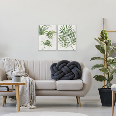 Breezy Tropical Palms 2pc Canvas Set, design by Hannah Dawson