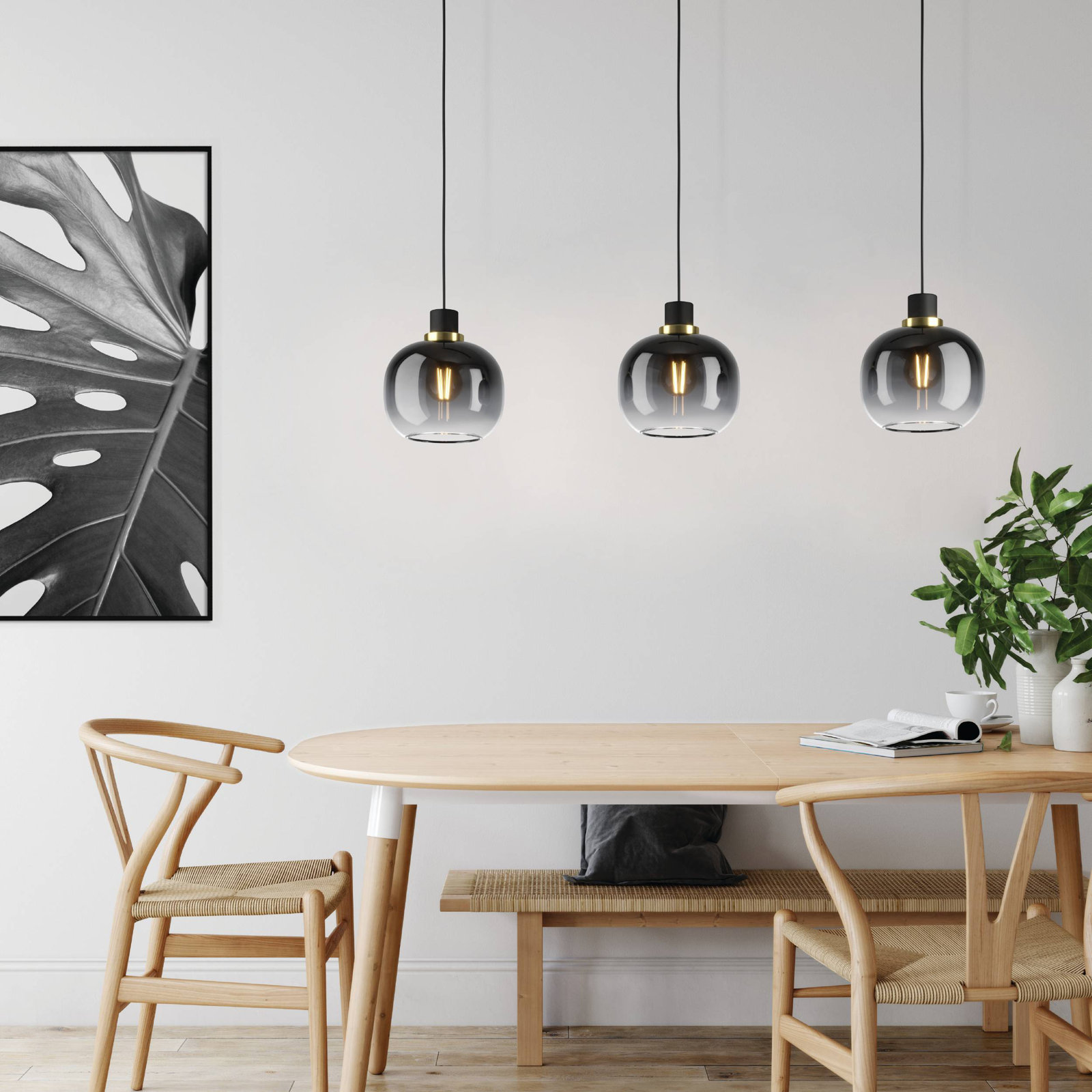 Chittering Single Light Glass Dimmable Pendant