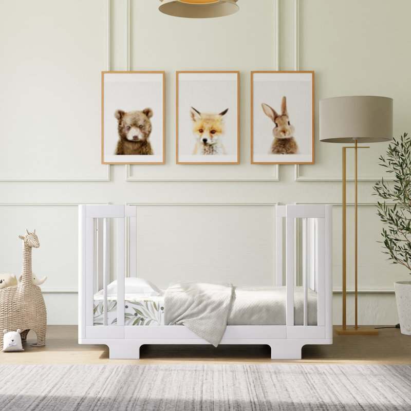 Yuzu White Pine 8-in-1 Convertible Crib with Conversion Kits