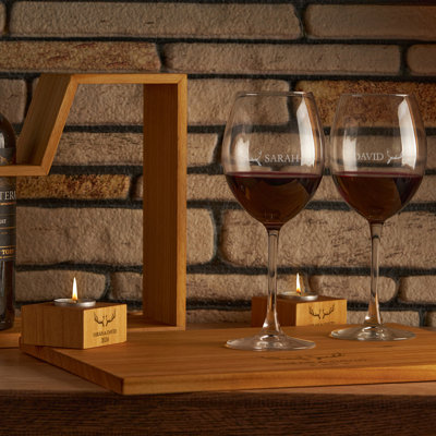 1 - Bottle Solid Wood Wine Bottle Rack in Brown