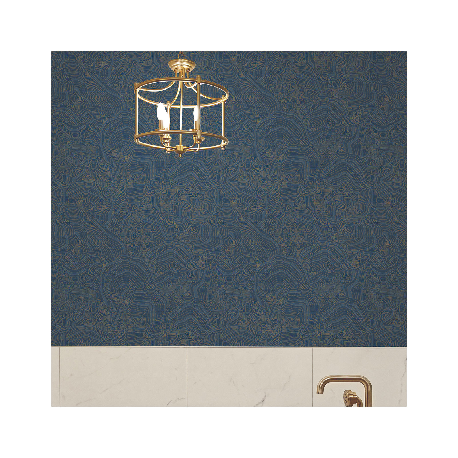 Nessa Abstract Wallpaper, Navy