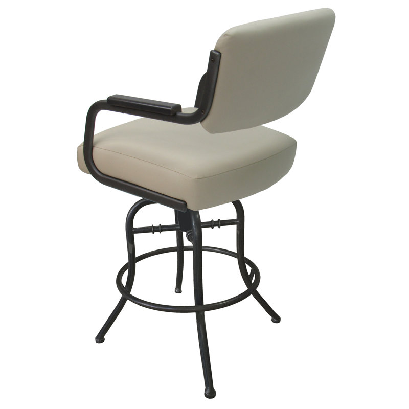 Swivel Upholstered Counter Stool with Metal Frame, Counter Stool (26" Seat Height), Gray