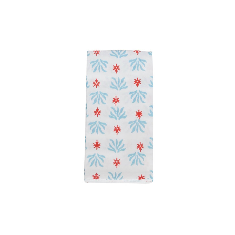 Serviettes biologiques S / 4 - Herbe de mer - Eau salée et coquelicot