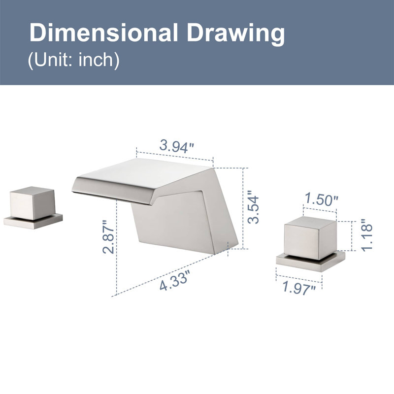 Widespread 2-handle Bathroom Faucet, Brushed Nickel