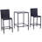 3Pcs Rattan Bar Set With Glass Top Table And 2 Bar Stools For Outdoor, Patio, Garden, And Poolside Use