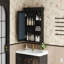 Armoire à pharmacie de salle de bain avec miroir 30 po x 28 po, armoire à miroir murale avec rangement, armoire de rangement noire au-dessus de la toilette pour salle de bain-898891827